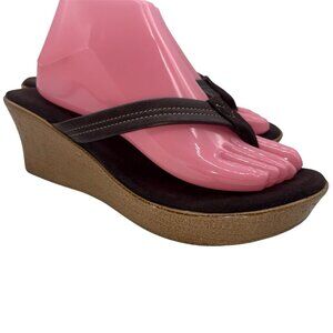 Women’s Sz 9.5 Wedge Heels Sandals Slippers ISLAND Hawaii Tropical Y2K